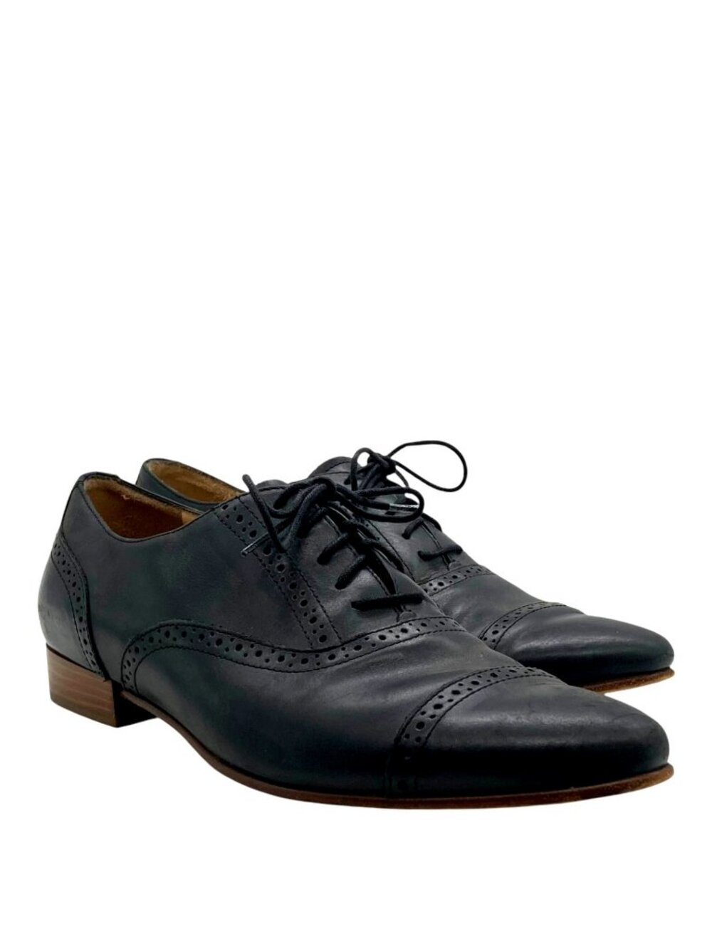 Heritage J. Crew Cap Toe Oxfords 8 Leather Brogue Made in Italy 05257 Flat Laces